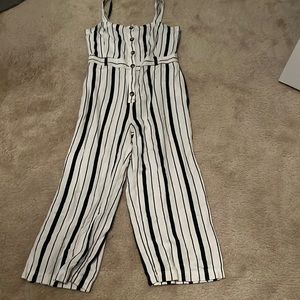 LOFT striped jumpsuit